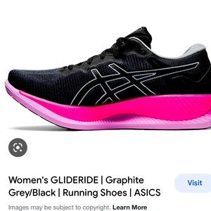 Asics women’s Glideride glide ride black and pink running shoes sz 8.5